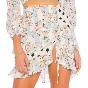 For Love & Lemons RARE St Louis Mini Skirt in Robin Blue - Size M